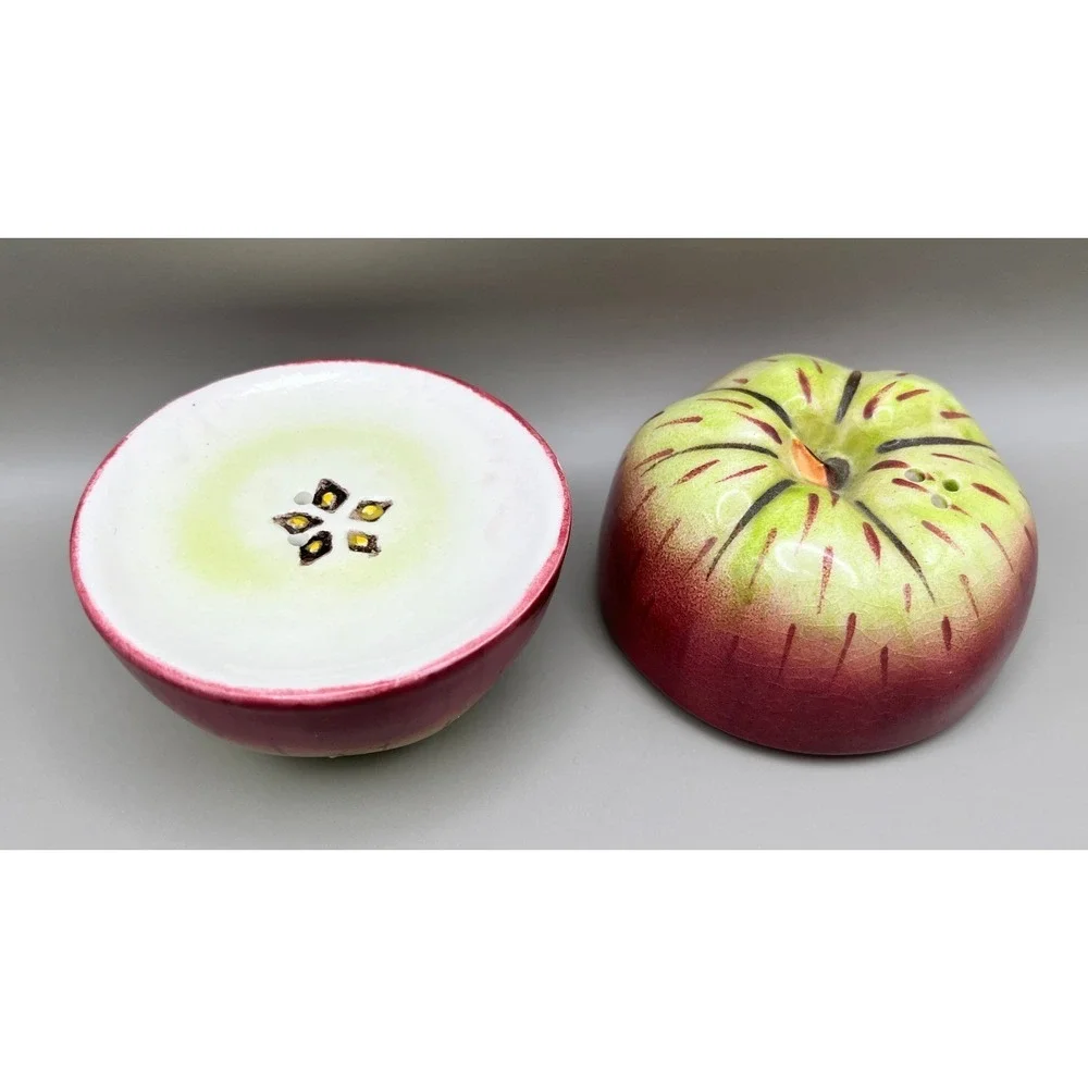 Vintage Ceramic Apple Salt and Pepper Shakers-‎ 3